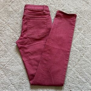 Prana Red Kara Organic Cotton Blend Low Rise Skinny Jeans Women’s Size 2/26
